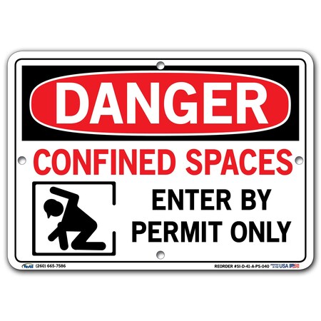 Vestil Sign, Danger, 10.5x7.5", .040, Polystyrene, SI-D-41-A-PS-040 SI-D-41-A-PS-040